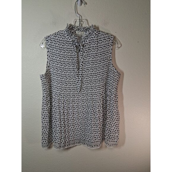 Max Studio Blouse Sleeveless Business Casual Office Preppy White Size Small - Picture 1 of 6